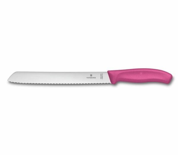 Victorinox Brotmesser 21cm Wellenschliff pink