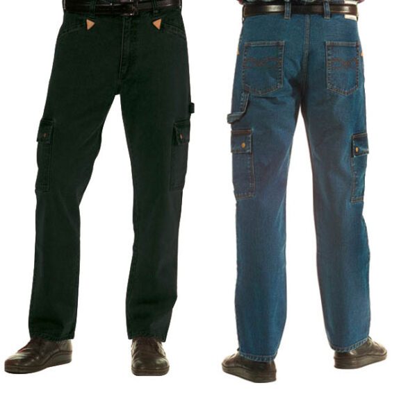 Worker Jeans mit Lederecken Gr. 50 blau