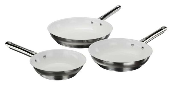 Westfalia Keramik Edelstahl Pfannenset, 20/24/28 cm, induktionsfähig