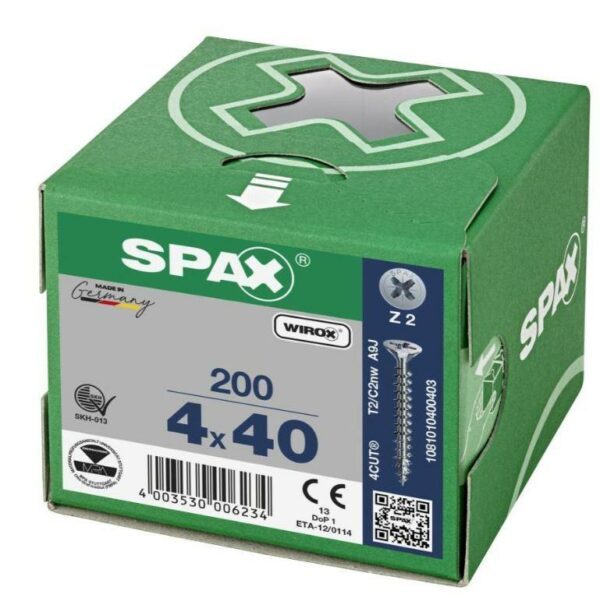 Senkkopf, Kreuzschlitz Z, Vollgewinde 4,0 x 40 mm, 200 Stück – Bild 5