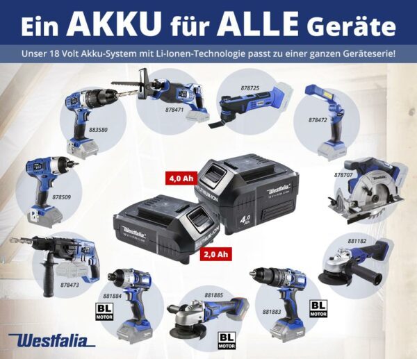 Westfalia Bohrhammer ABH 18, 18 V Li - Ion - ohne Akku und Ladegerät – Bild 2