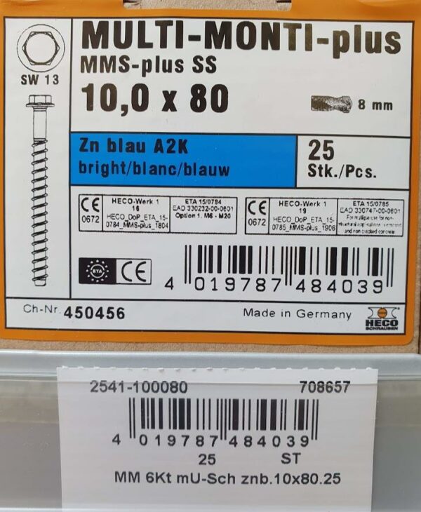 HECO MULTI-MONTI-plus SS 10 x 80 Sechskantschraube – Bild 2