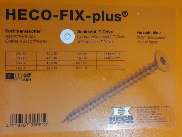HECO FIX-PLUS Sortimentskoffer T-Drive, verzinkt blau Bestückt, 3,5 -6,0 – Bild 3