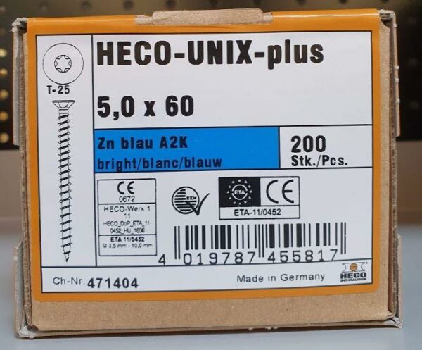HECO-UNIX-plus Schrauben 5,0 x 60 200Stk. – Bild 2