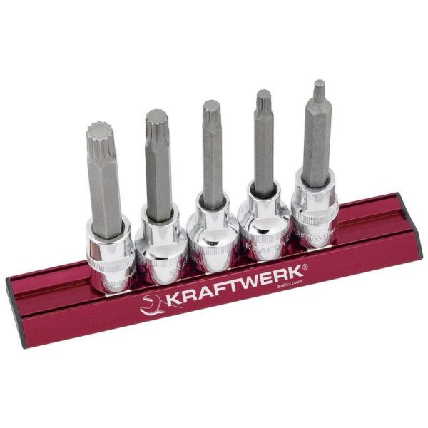 KRAFTWERK MagAlu XZN-Bit-Stecknuss-Satz lang 1/2 Zoll 5-tlg.
