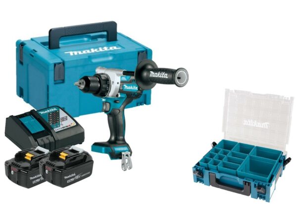 Makita Akku Bohrschrauber DDF486RTJ + Makpac Organizer
