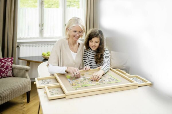 MediaShop Puzzle Tisch mit 4 Schubladengelb, aus Kunststoff – Bild 3