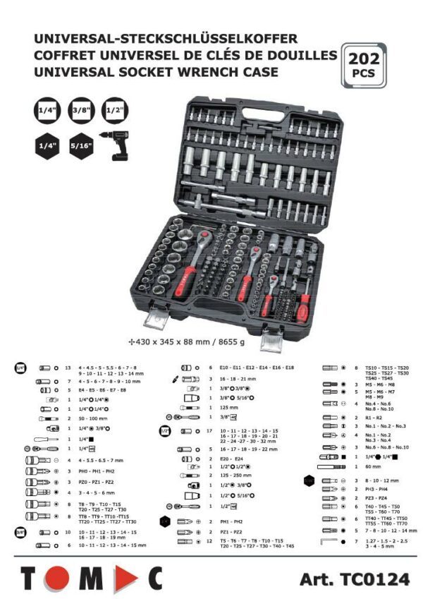 TOMAC Universal-Steckschlüsselkoffer TC0124 – Bild 2