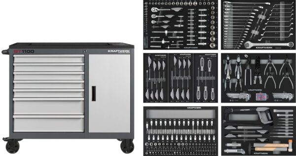 Kraftwerk Werkstattwagen BT1100, 7 Schubladen, 365-tlg. 102.317.100