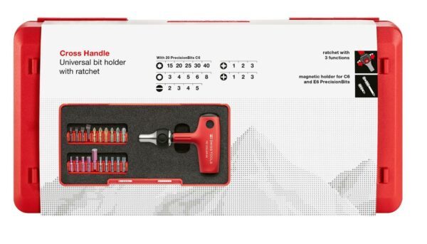 PB Swiss Tools Bithalterset mit Quergriff in ToolBox PB 1255.MR Set CBB – Bild 2